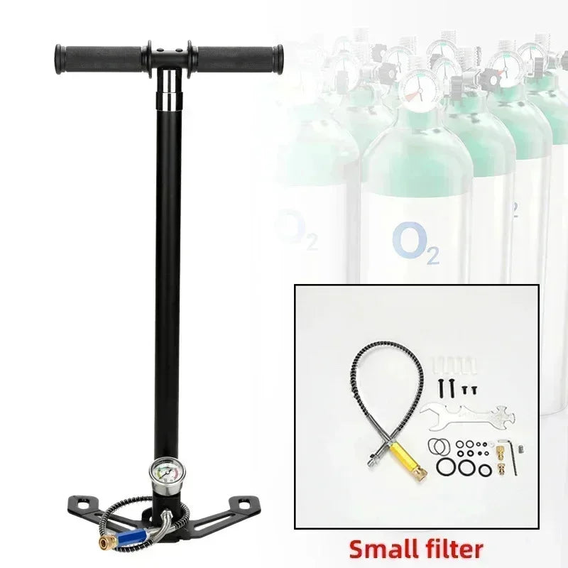 30mpa 4500psi 300bar 4 Stage High Pressure Air PCP Pump For Pcp Hunting Car Bicycle Refilling PCP Compressor