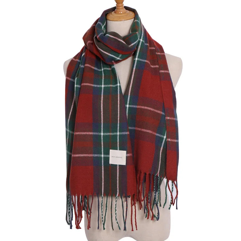 Scottish Style Warm Scarf/Shaw. Plaid Soft Long Wrap
