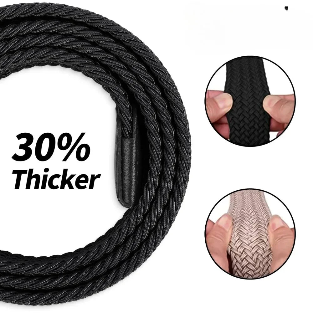 Elastic Braided Stretch Mens Casual Jeans Belts Woven 1 3/8" Nylon