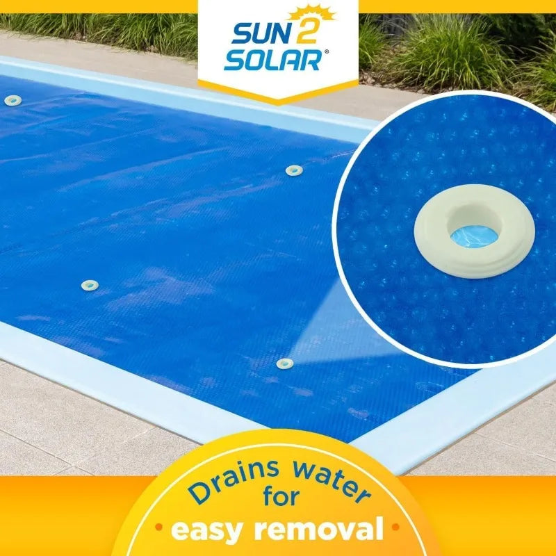 Sun2Solar Blue 20 ft x 40 ft Rectangle Pool Solar Cover , for Heating Rectangular Inground & Above Ground Swimming Pools