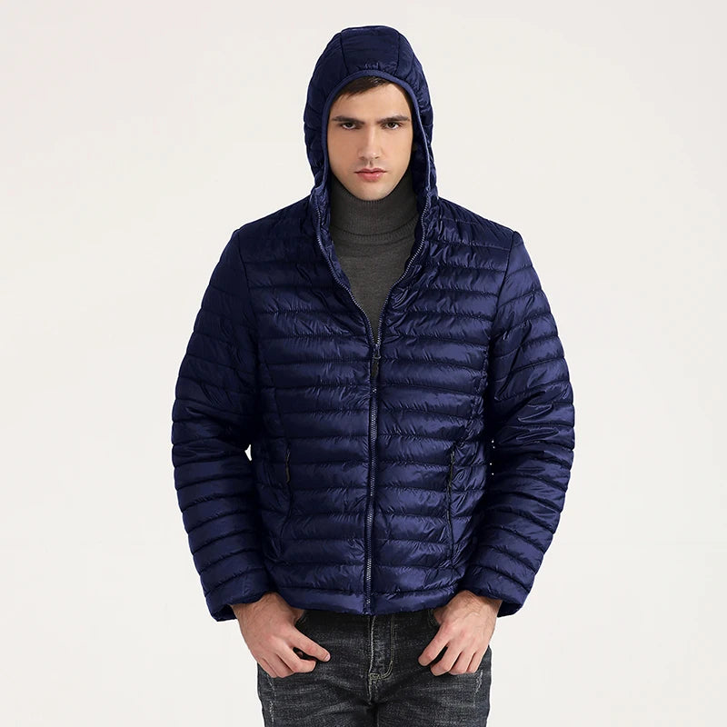Lightweight Puffer Down Jackets for Men, Warm Parka, Windproof