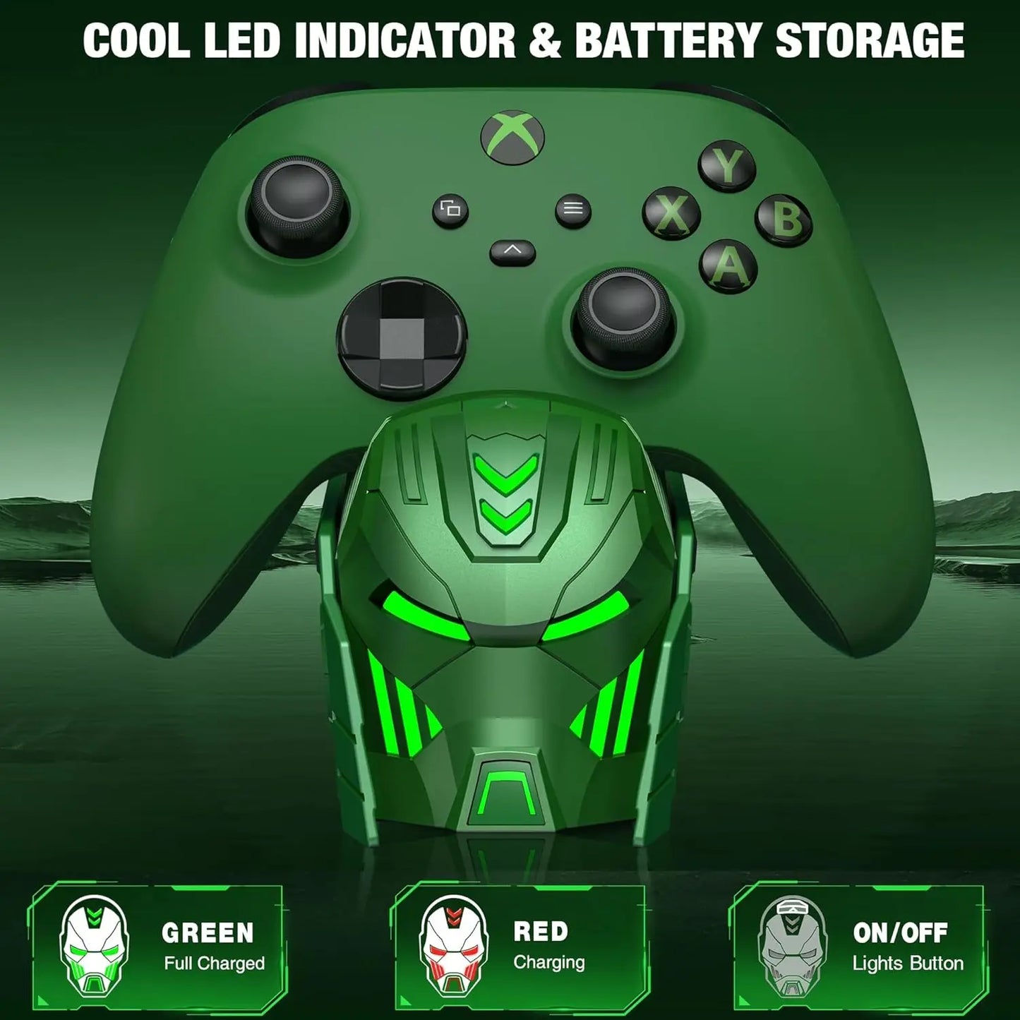 Xbox Charger Station with 2x5520mWh Rechargeable Battery Pack for Xbox One & Series X Controller, Dual Charging Dock
