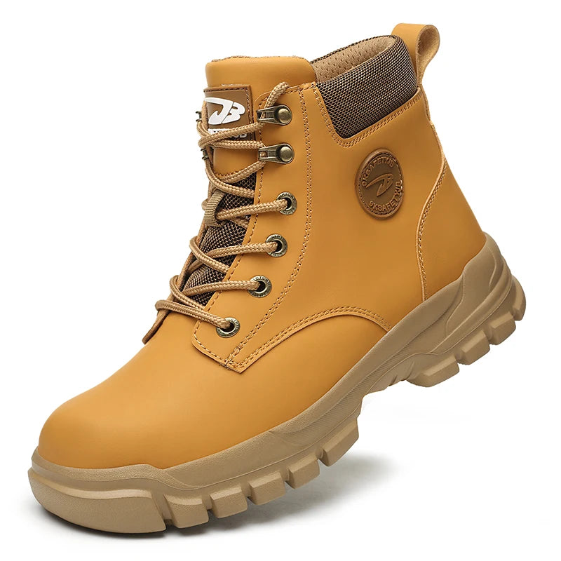 Mens Puncture-Proof Steel Toe Safety Boots Oil & Slip-Resistant