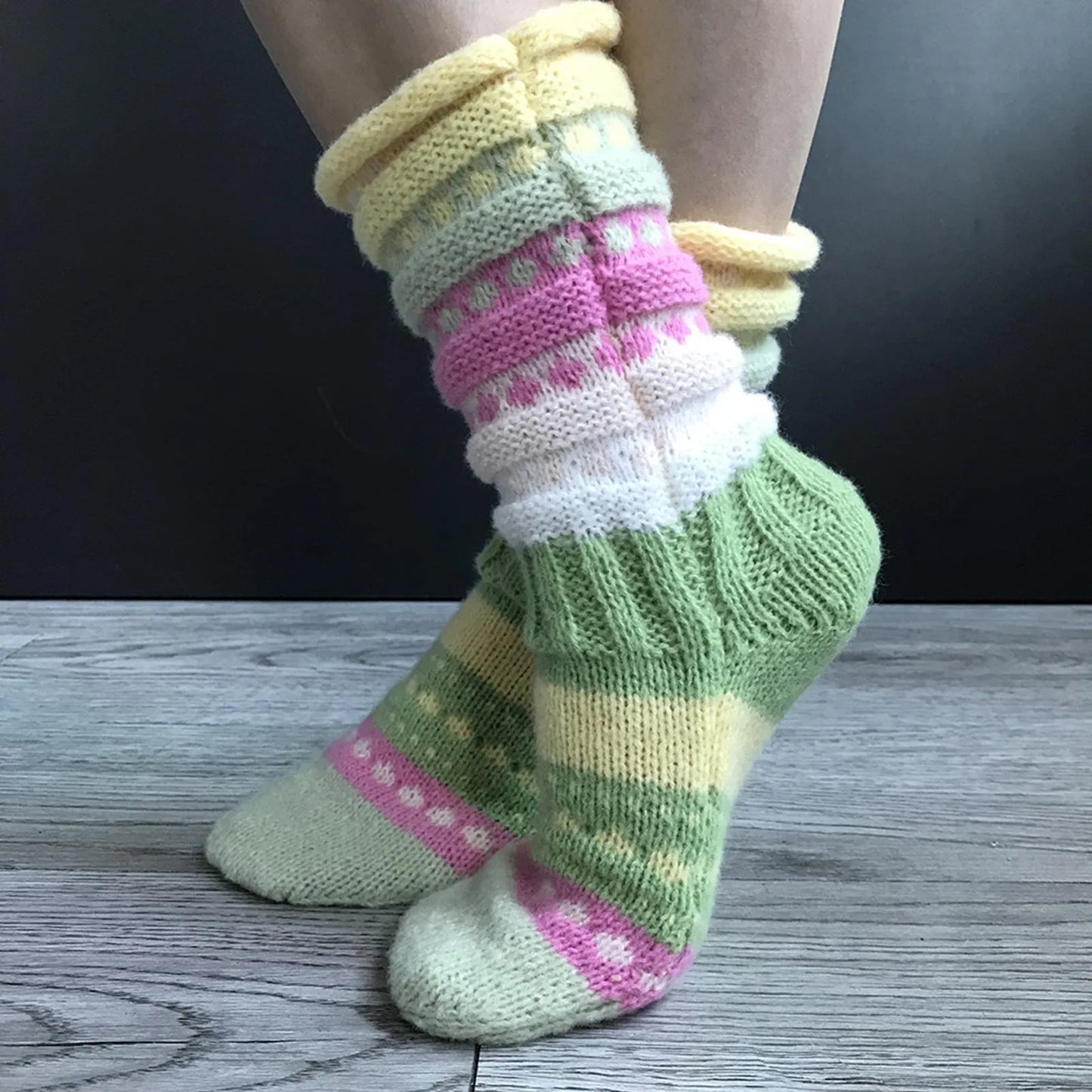 Winter Jacquard Thread Socks Washable Anti-Freezing Thermal Socks Suitable for Indoor and Outdoor
