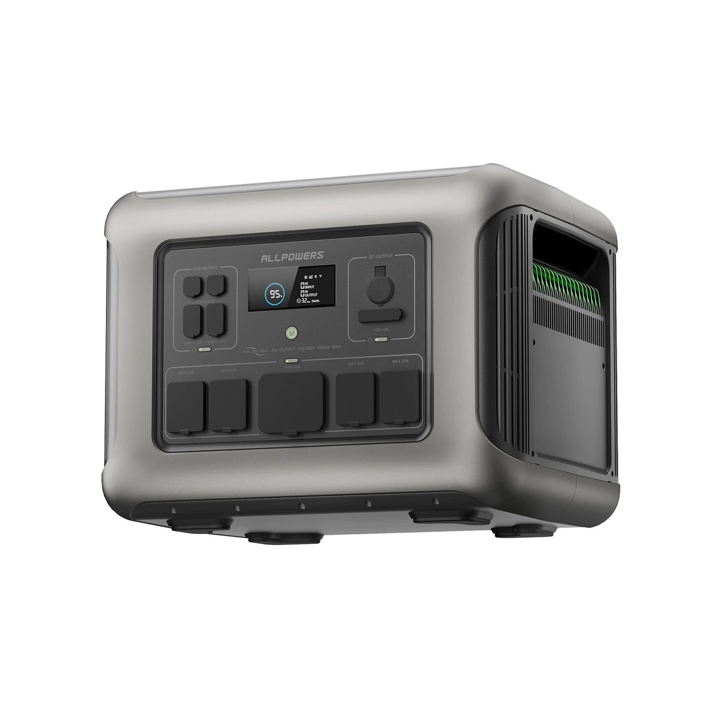 Portable Power Station R600, 299Wh LiFeP04 Battery with 2x 600W (1200W Surge) AC Outlets for Outdoor Camping RV Home