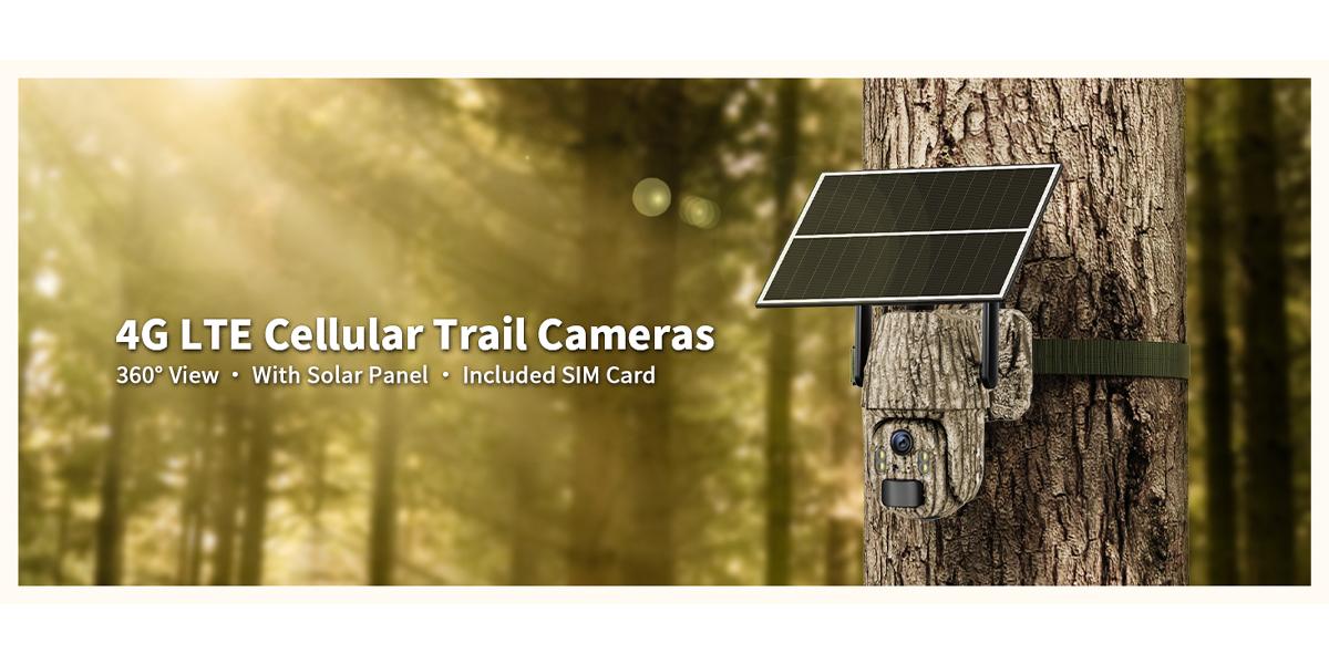 4G  Solar Trail Camera with 360° Live-View: 2K HD, Cellular Data Enabled for Continuous Security & Wildlife Monitoring