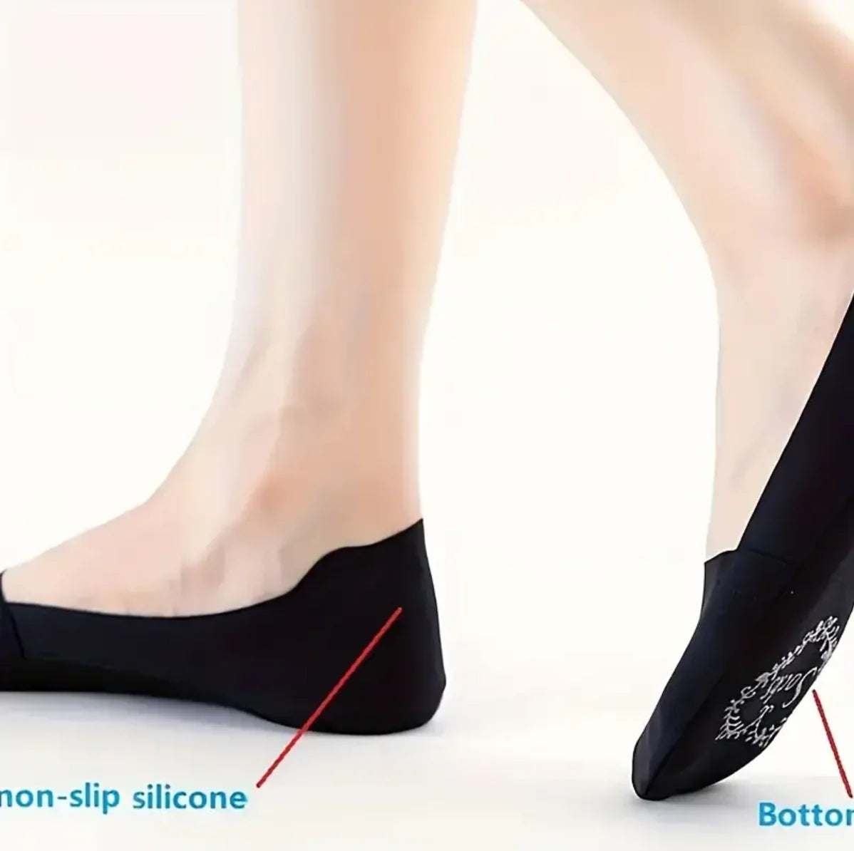 No Show Socks Women's 5-8 Pairs Low Cut Liner Non Slip Socks for Women Footies Invisible Socks