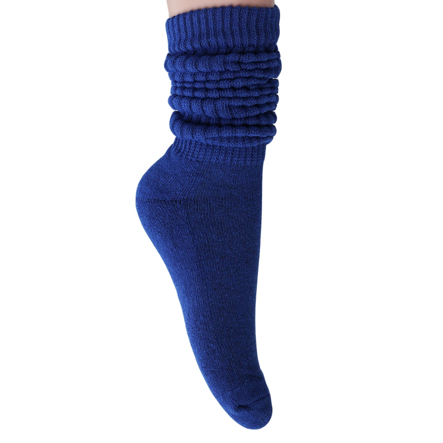 Royal Blue Heavy Slouch Socks for Women Shoe Size 5 to 10 3 Pairs