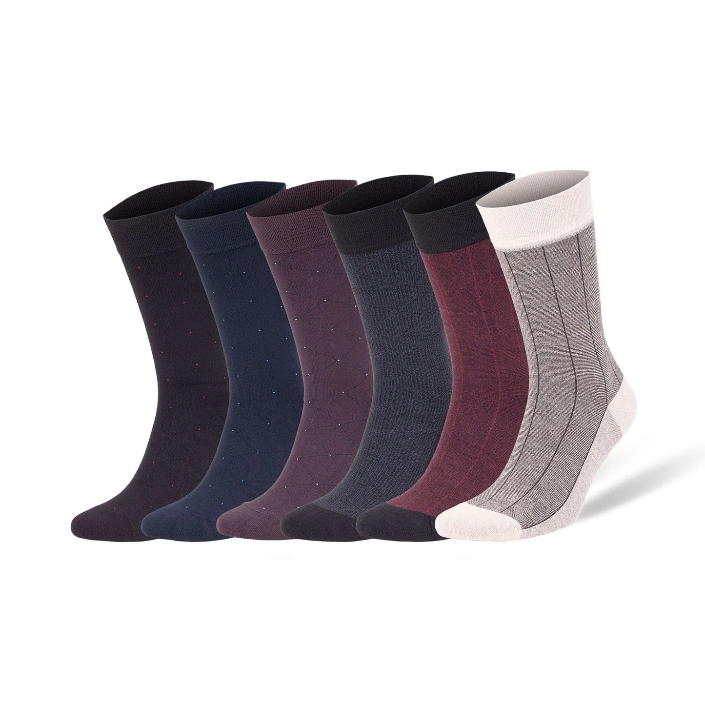 6 Pairs Bamboo Rayon Dress Socks for Men Shoe Size 8 to 11.5