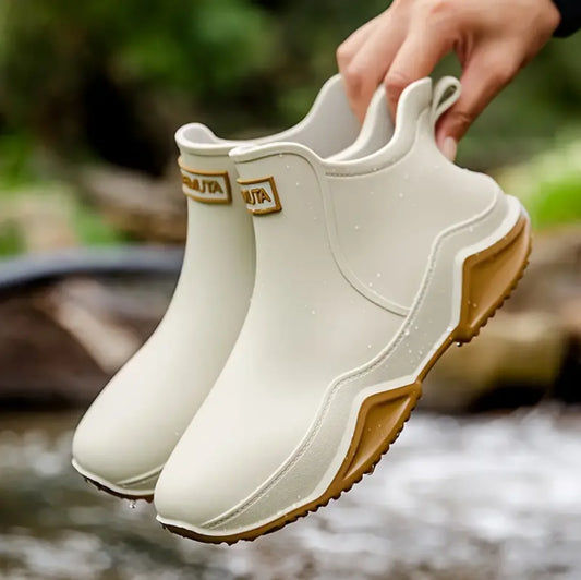 Trendy Outdoor Non-slip Rain Boots, Waterproof Shoes