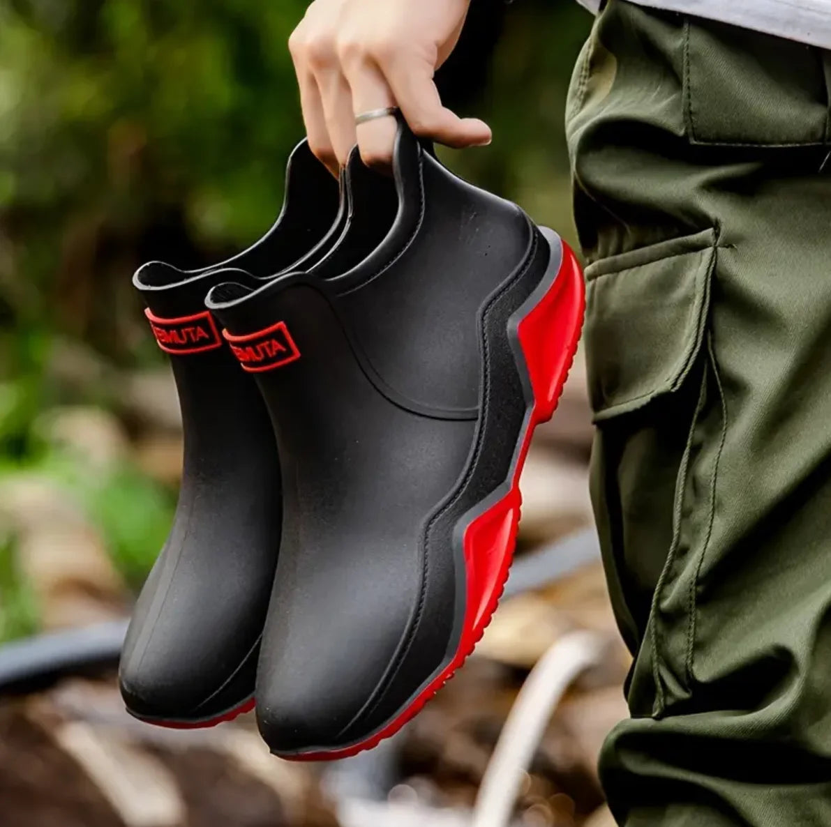 Trendy Outdoor Non-slip Rain Boots, Waterproof Shoes