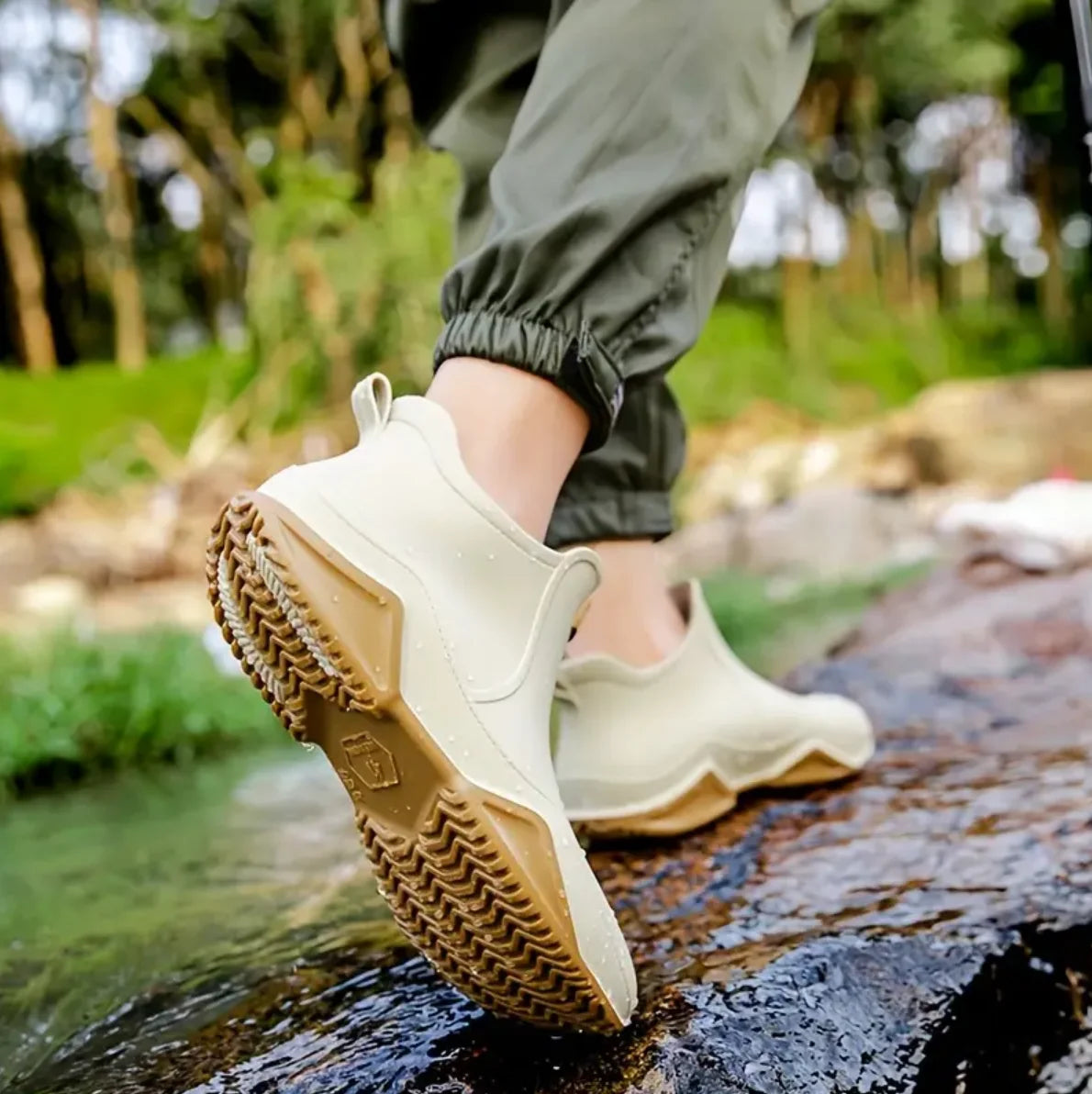 Trendy Outdoor Non-slip Rain Boots, Waterproof Shoes