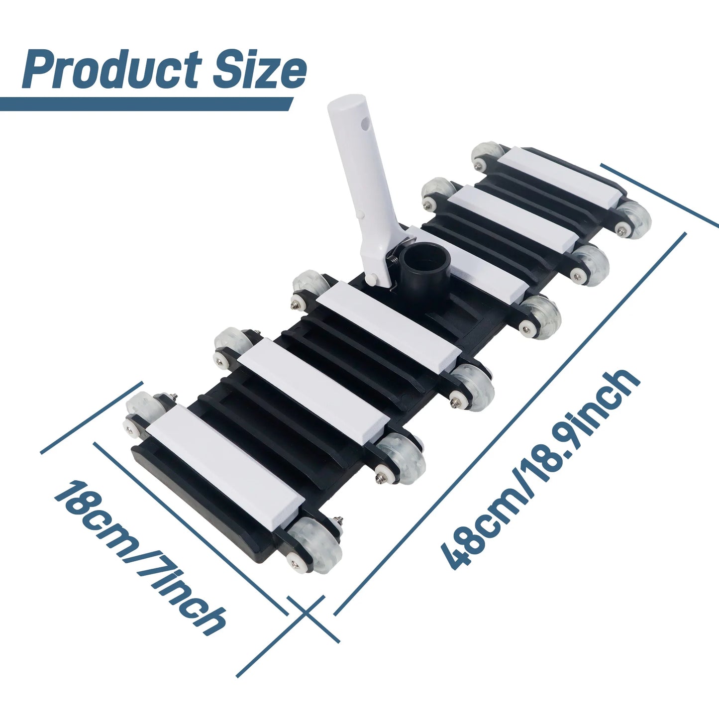 1pc Extra-Wide Deep Cleaning Pool Vacuum Head,Compatible with Standard Pool Poles & Hoses for All Pool Surfaces