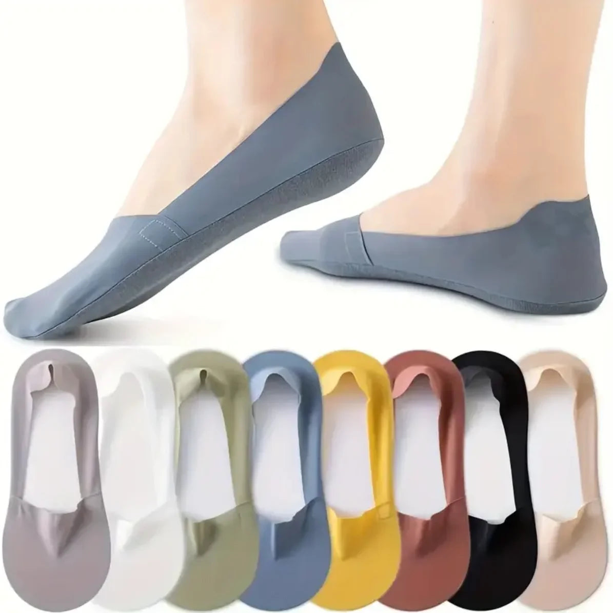No Show Socks Women's 5-8 Pairs Low Cut Liner Non Slip Socks for Women Footies Invisible Socks