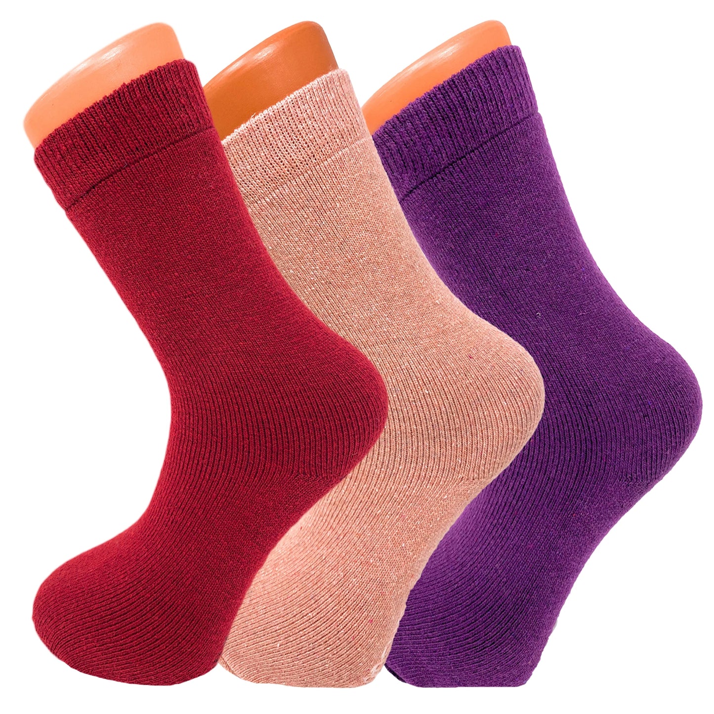 Women Thermal Crew Socks for Winter 3 Pairs Shoe Size 5-7