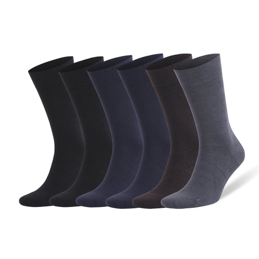 6 Pairs Bamboo Rayon Dress Socks for Men Shoe Size 8 to 11.5
