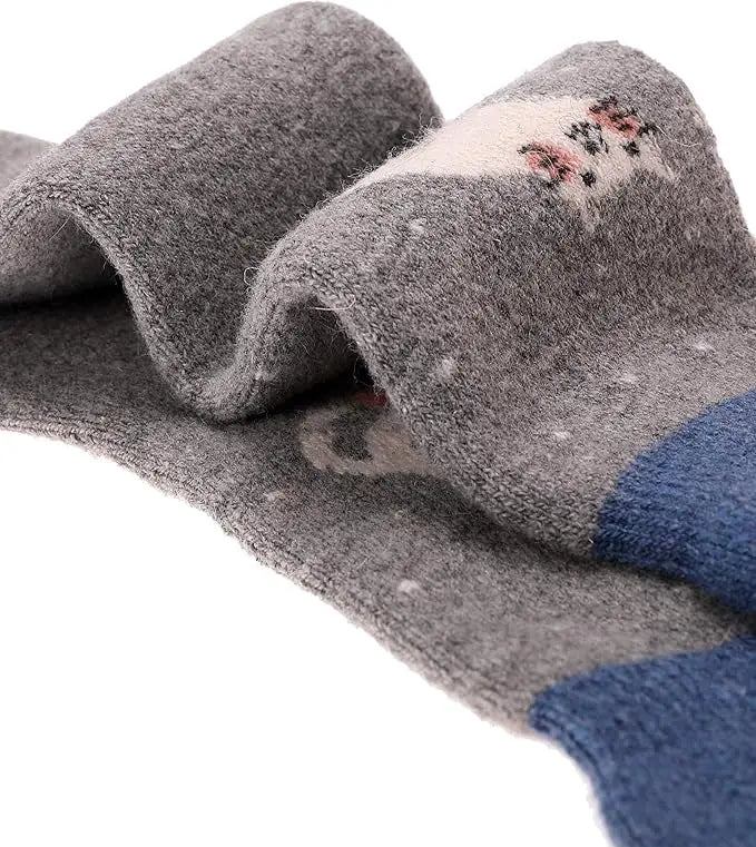 5 Pairs Women's Wool Thermal Socks Thick Warm Cozy Crew  Socks