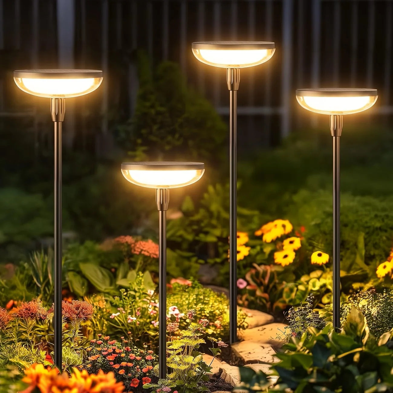 Solar Powered Pathway Lights, Outdoor Garden Swaying Light. Waterproof for Planter Flowers Landscape Lighting Decoration