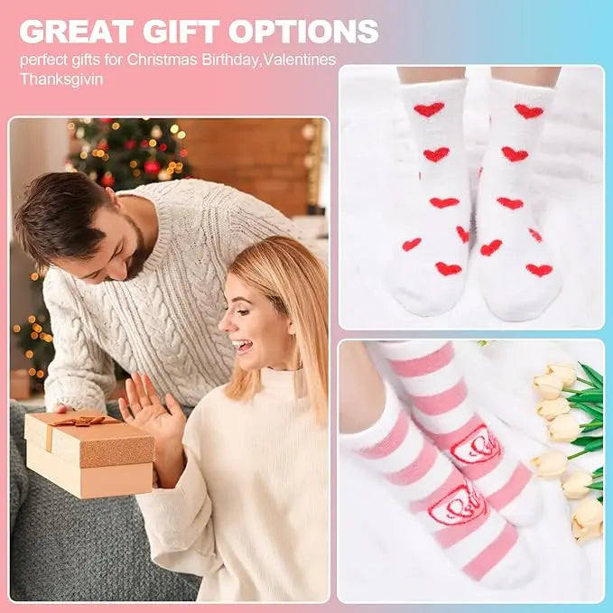 5 Pairs Fuzzy Socks for Women Cozy Fluffy Warm Socks