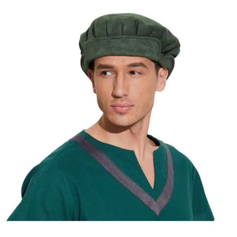 Soft Suede Medieval Hat Beret for Men Women
