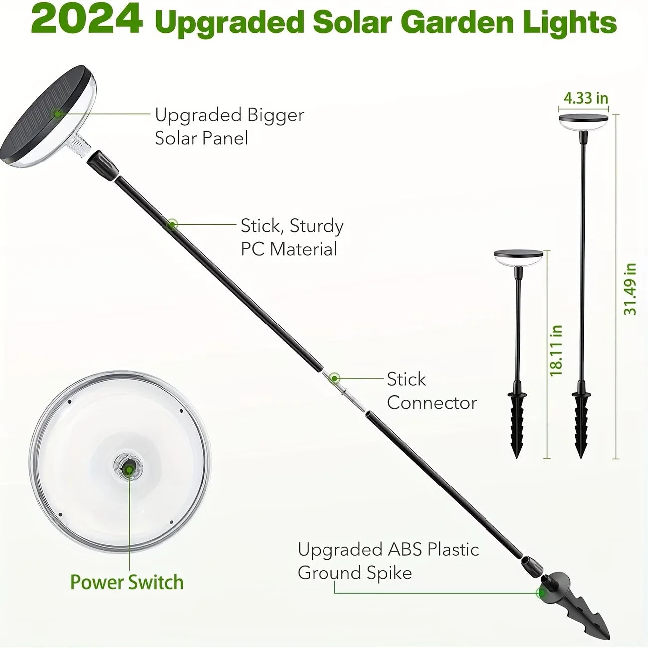 Solar Powered Pathway Lights, Outdoor Garden Swaying Light. Waterproof for Planter Flowers Landscape Lighting Decoration