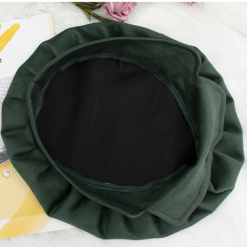 Soft Suede Medieval Hat Beret for Men Women