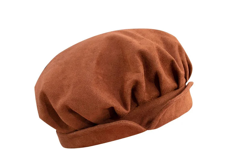 Soft Suede Medieval Hat Beret for Men Women
