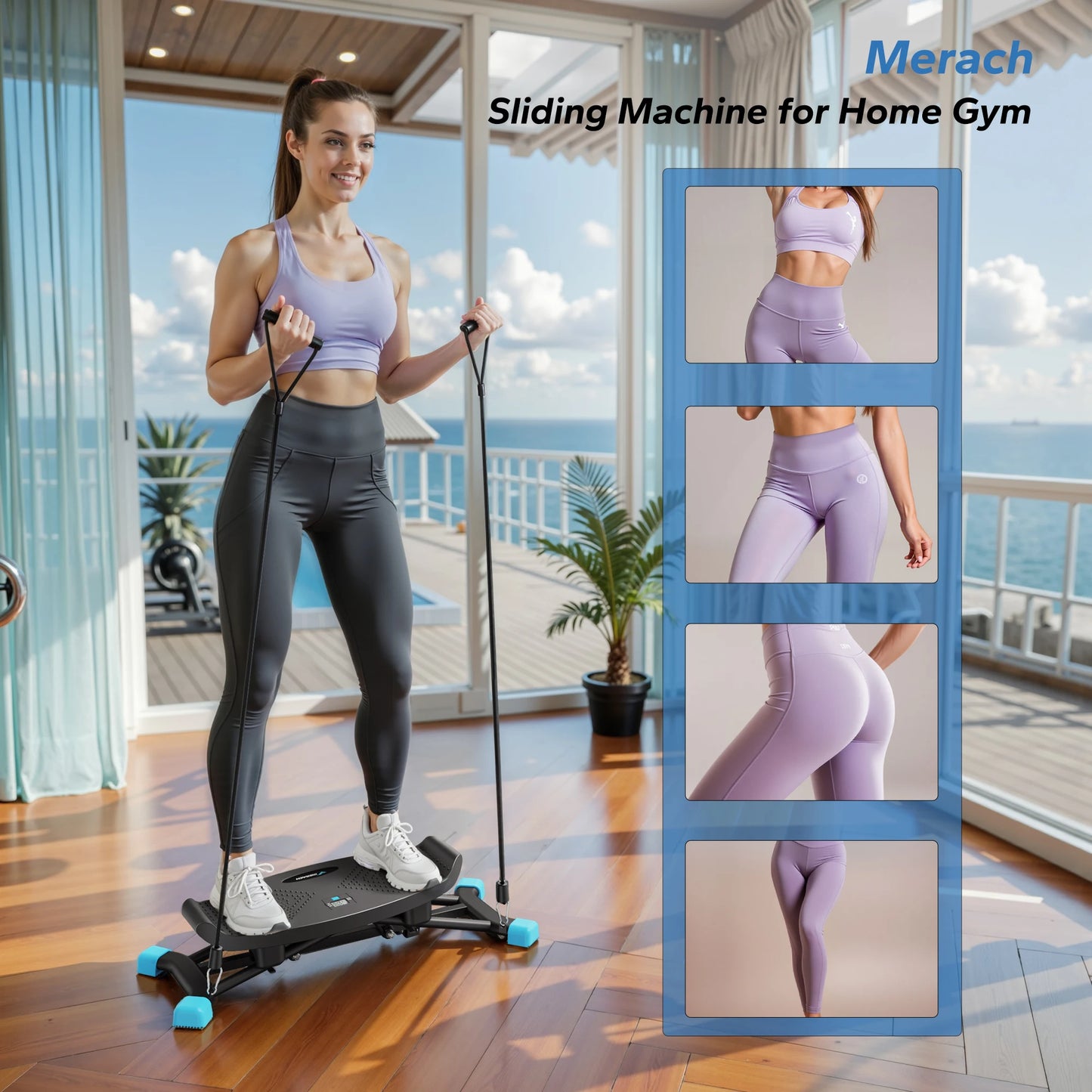Ski Machine Simulated Ski Training, Leg Exercise, Fun Cardio Fitness Machine Full Body Aerobic Exercise Equipment