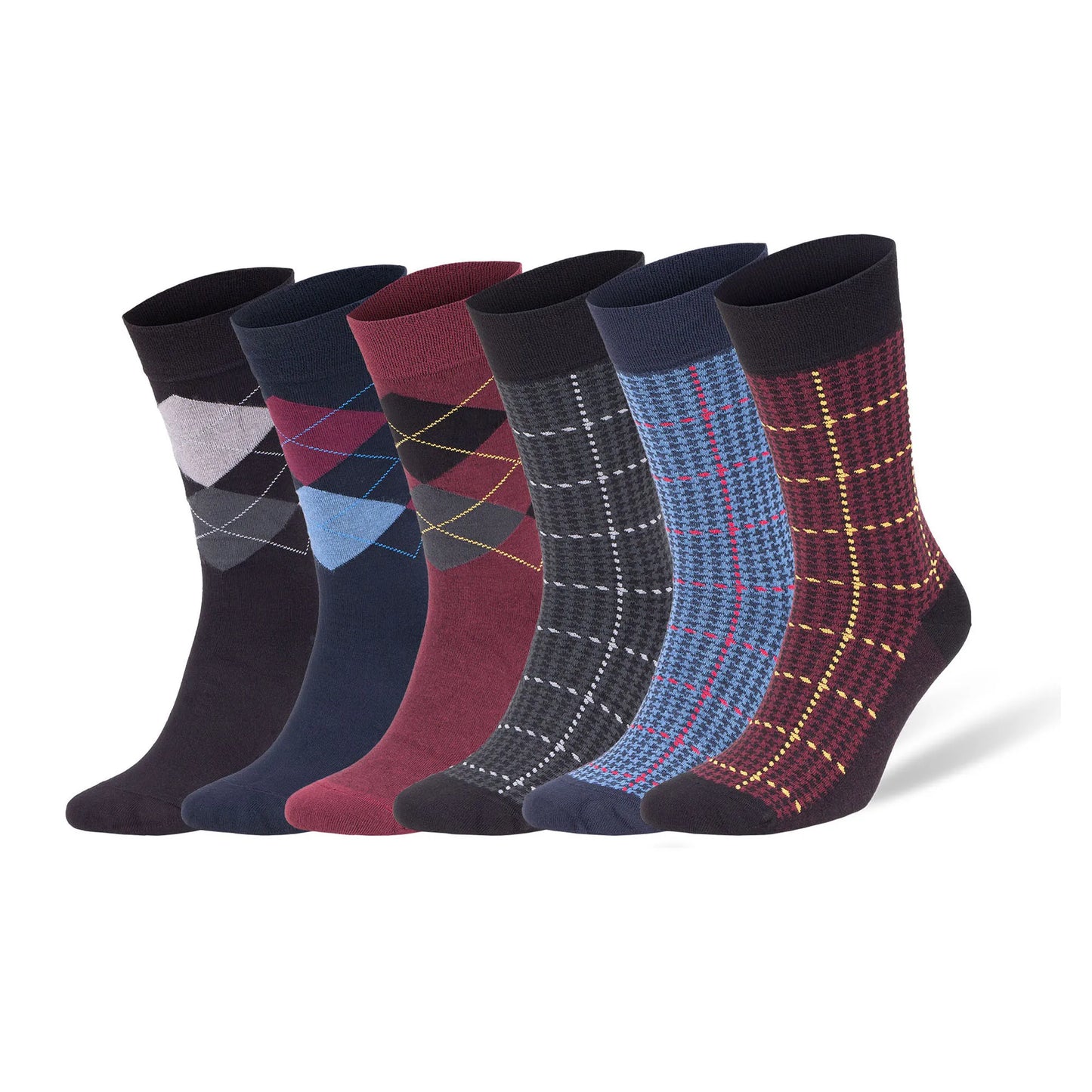 6 Pairs Bamboo Rayon Dress Socks for Men Shoe Size 8 to 11.5