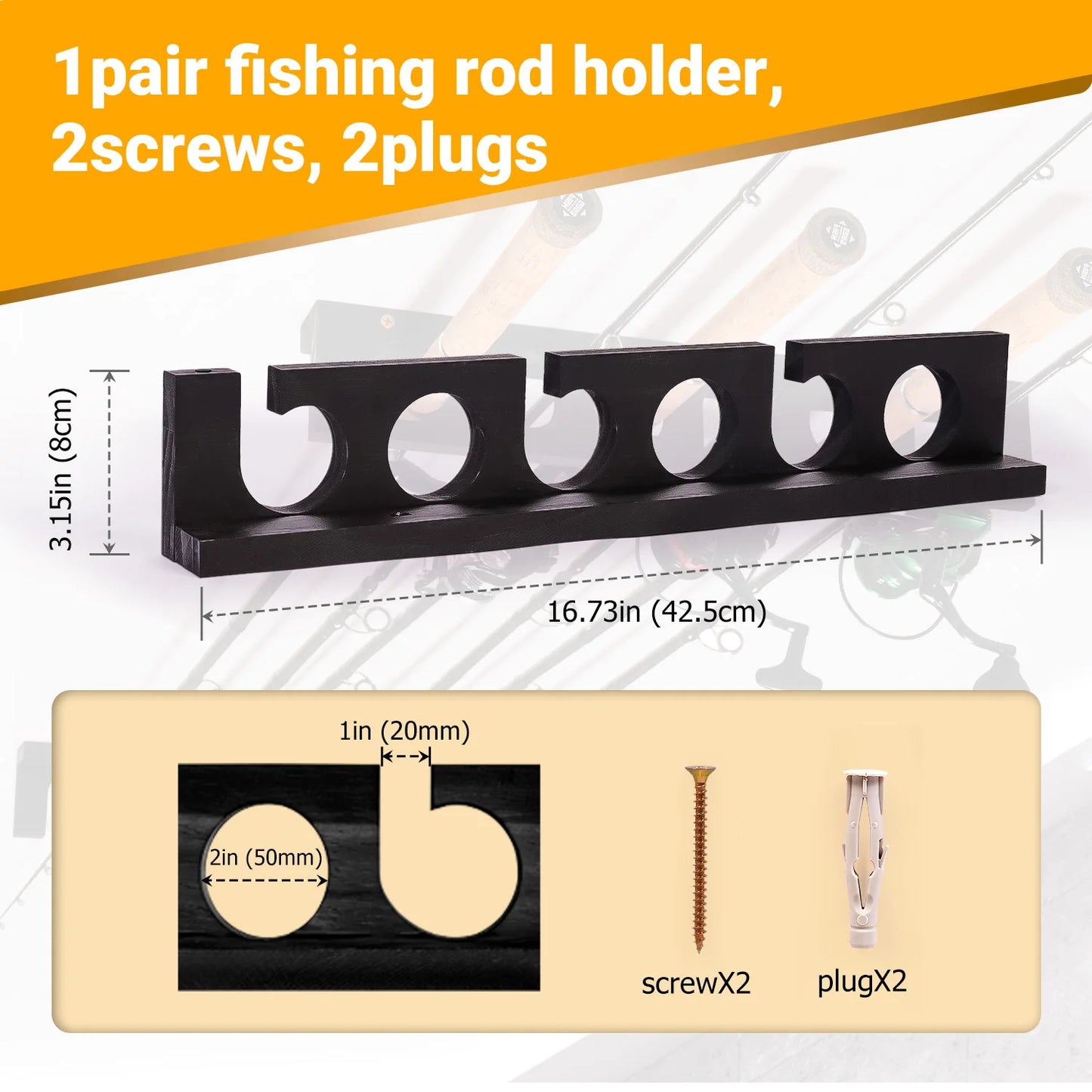 Black Top Fishing Rod Holder 12 Rods Fishing Pole Rod Racks Wall Or Ceiling Mounted Fishing