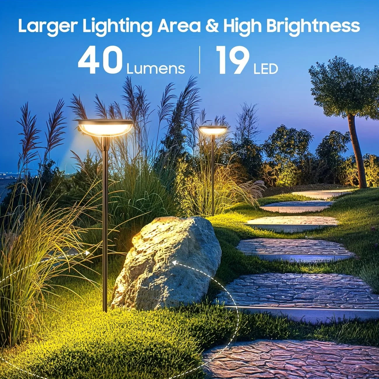Solar Powered Pathway Lights, Outdoor Garden Swaying Light. Waterproof for Planter Flowers Landscape Lighting Decoration