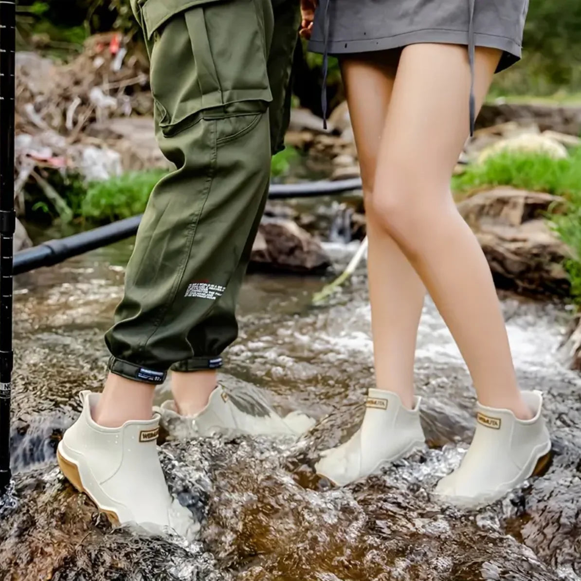 Trendy Outdoor Non-slip Rain Boots, Waterproof Shoes