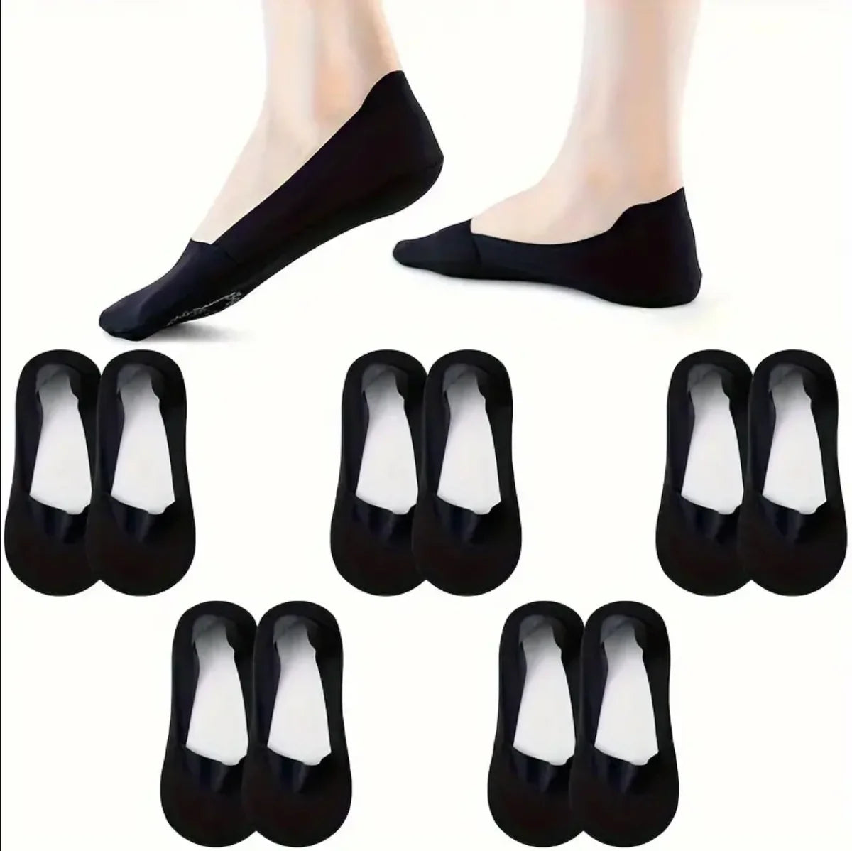 No Show Socks Women's 5-8 Pairs Low Cut Liner Non Slip Socks for Women Footies Invisible Socks