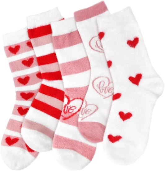 5 Pairs Fuzzy Socks for Women Cozy Fluffy Warm Socks