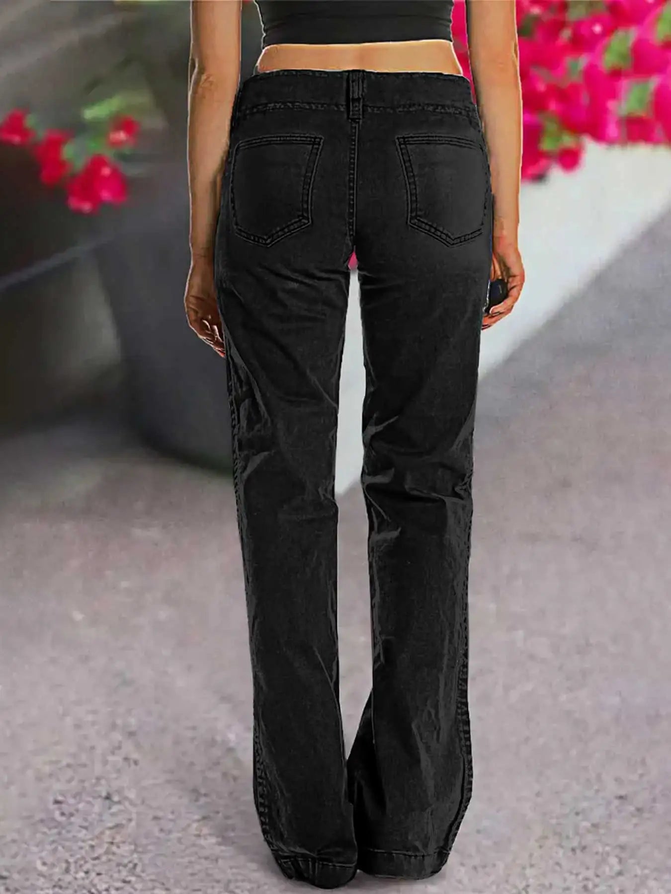 Mid Rise Jeans for Women, Wide Leg Flare Pants