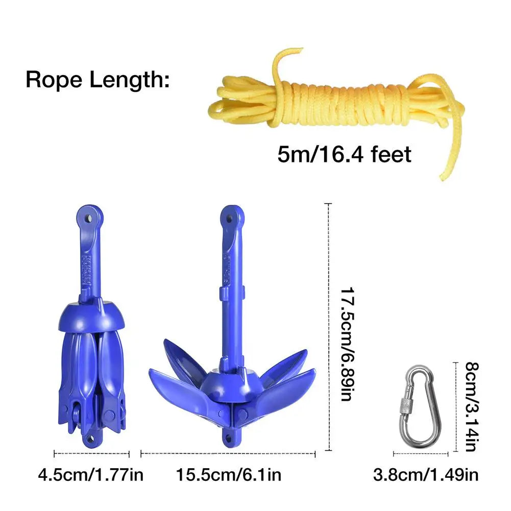 1Set Complete Kayaking/paddle Board/Canoe/Boat Anchor with rope