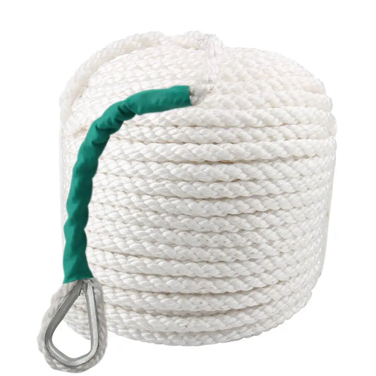 High StrengthTwisted 3 Strand Nylon Anchor Rope 100'(30m) x 1/2" (12mm)
