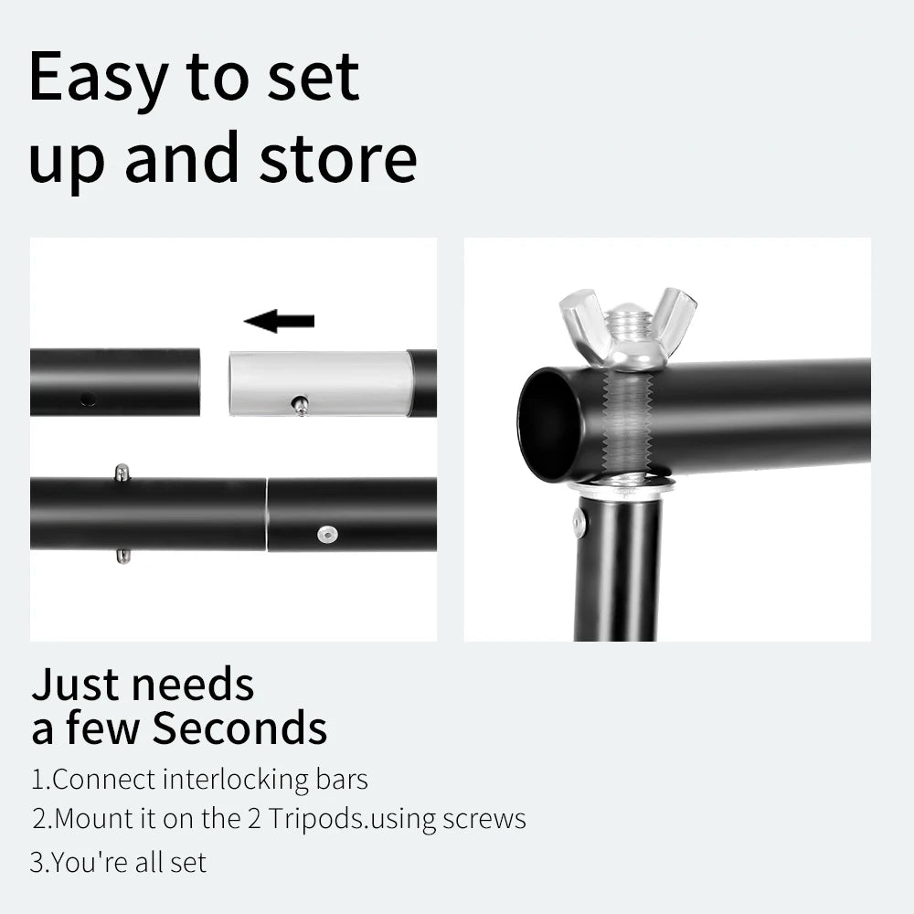 8.5ft x 10ft Pro Photography Photo Backdrop Stand and Support System + Carry Bag