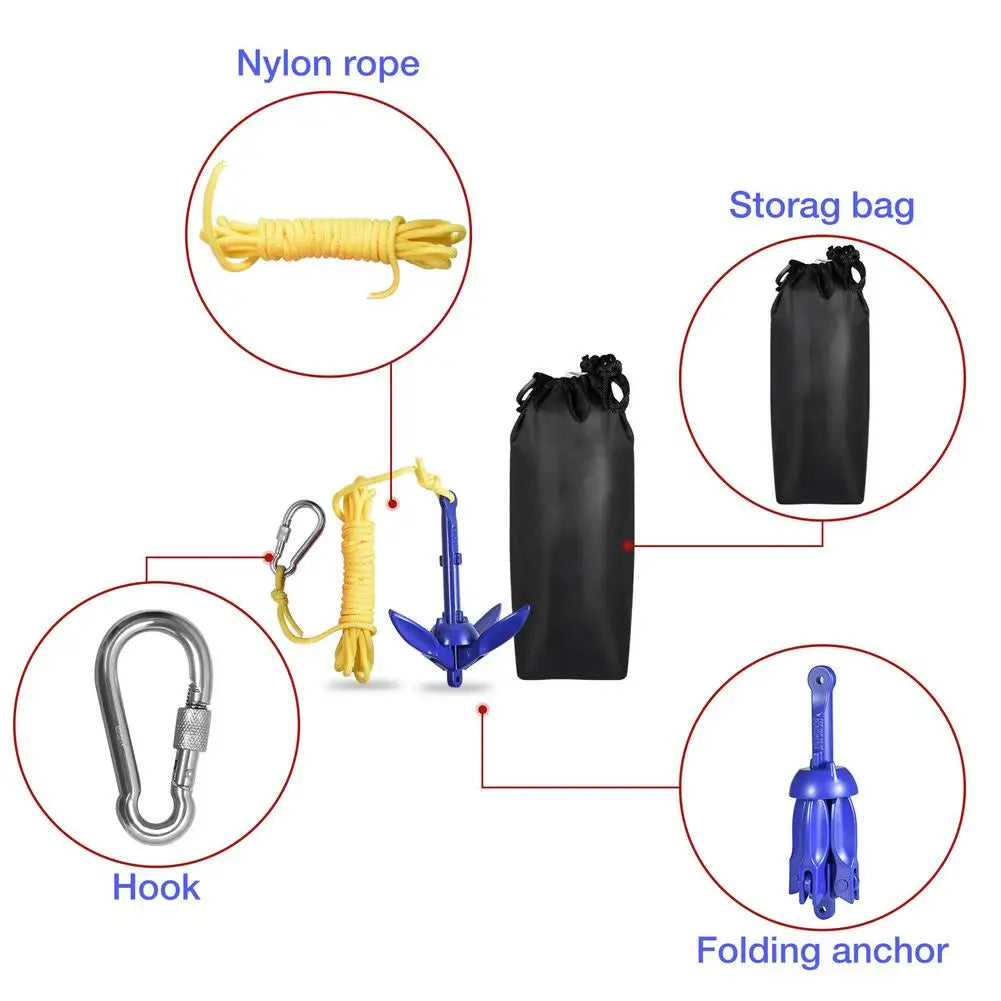 1Set Complete Kayaking/paddle Board/Canoe/Boat Anchor with rope