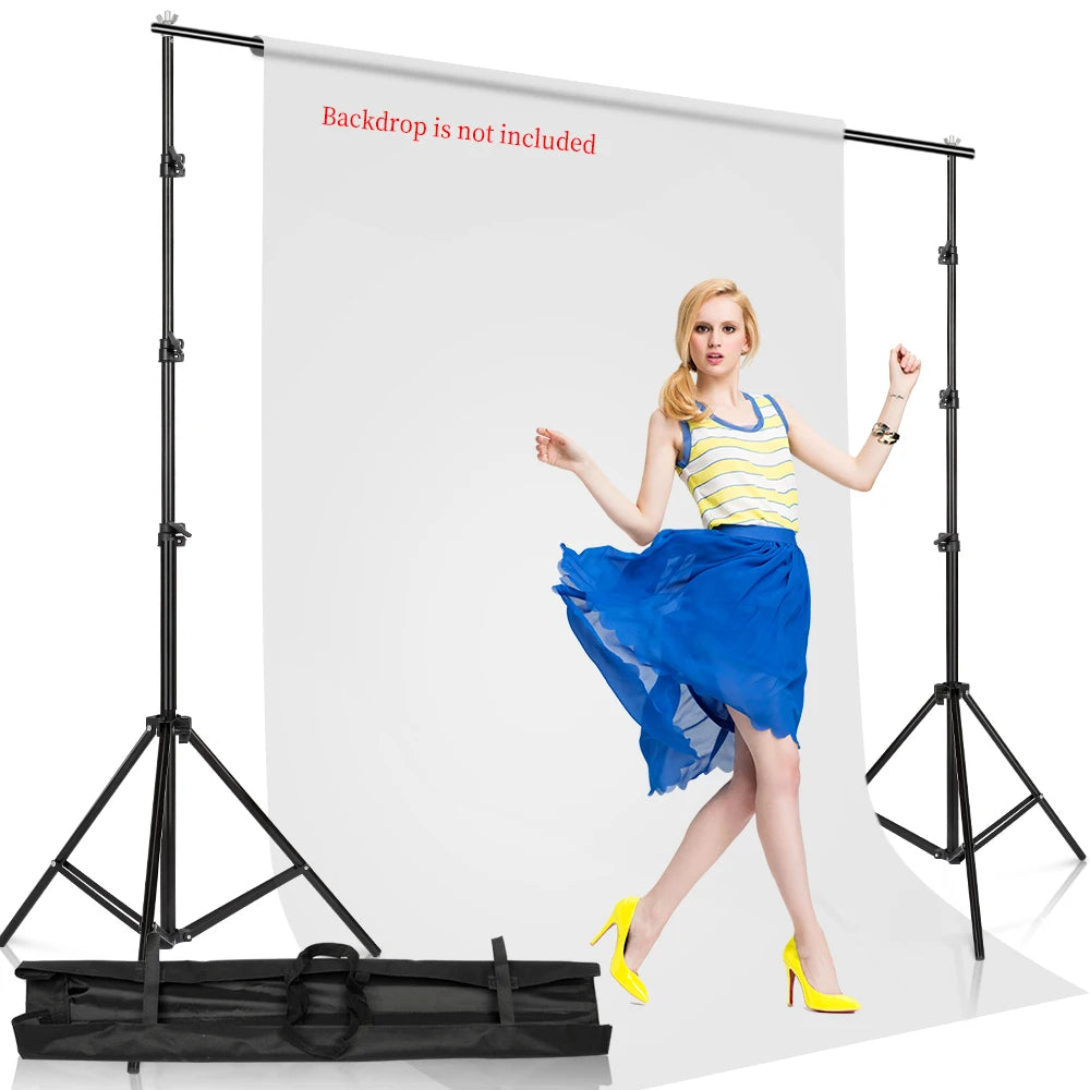 8.5ft x 10ft Pro Photography Photo Backdrop Stand and Support System + Carry Bag