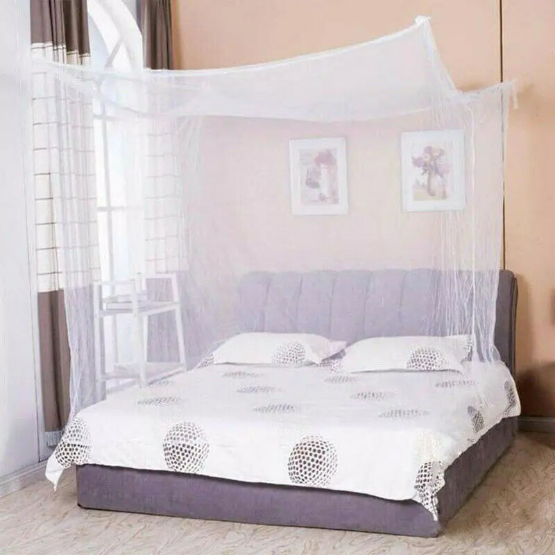 Mosquito Net, 4 Corner Quad Shape Canopy Net. Lightweight 75" x 35" x 57" Indoor, Outdoor