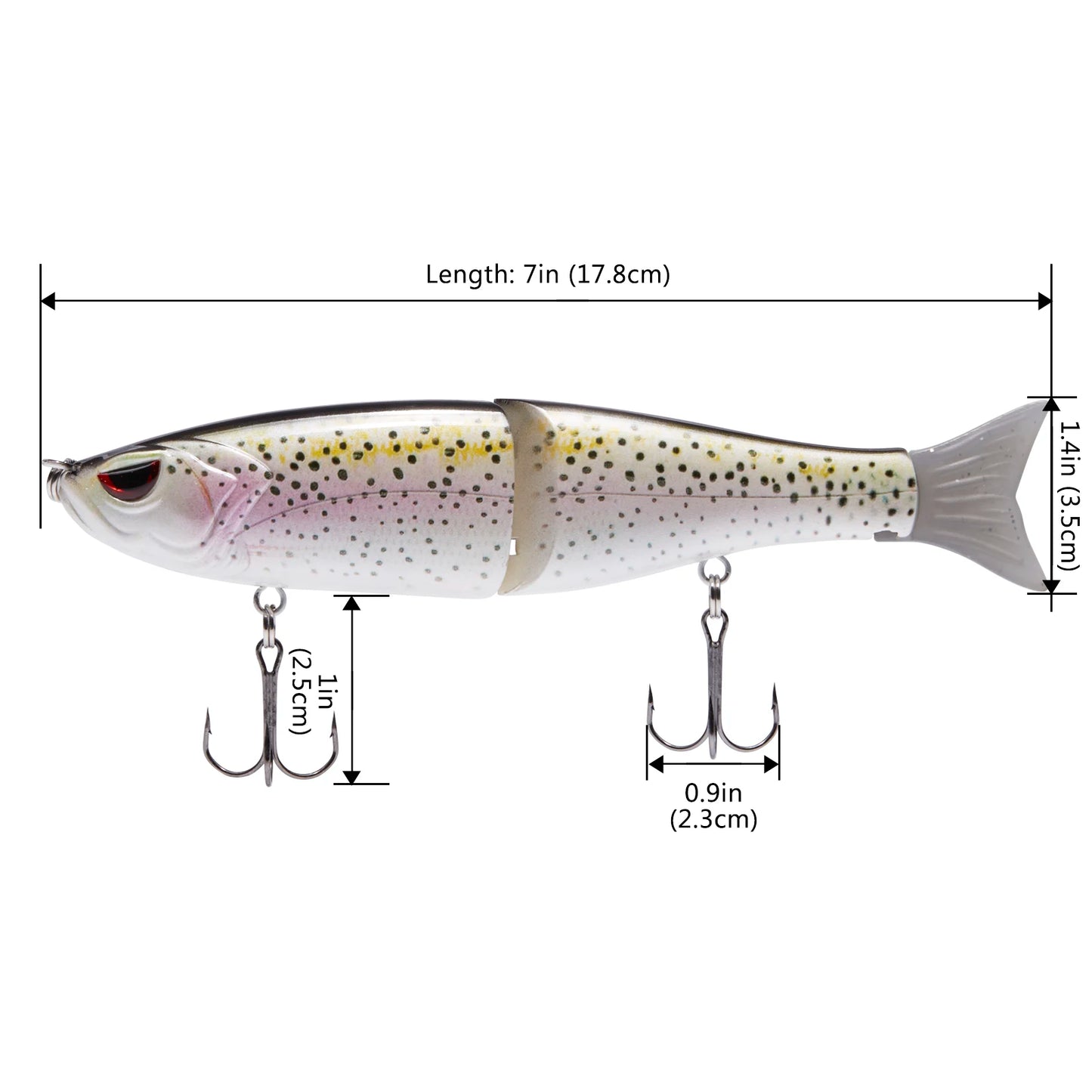 Swimbaits for Bass, Pike, Trout, Glide Baits Minnow Hard Fishing Lure 7in/2.2oz 4.5in/0.65oz