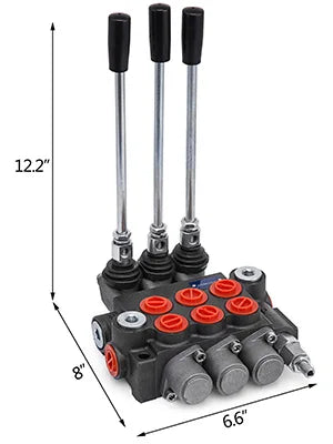 2 or3 Spool 11GPM3600PSI Directional Hydraulic Control Valve, Double Acting, Suitable Use for Pump Hydraulic Cylinder Motor