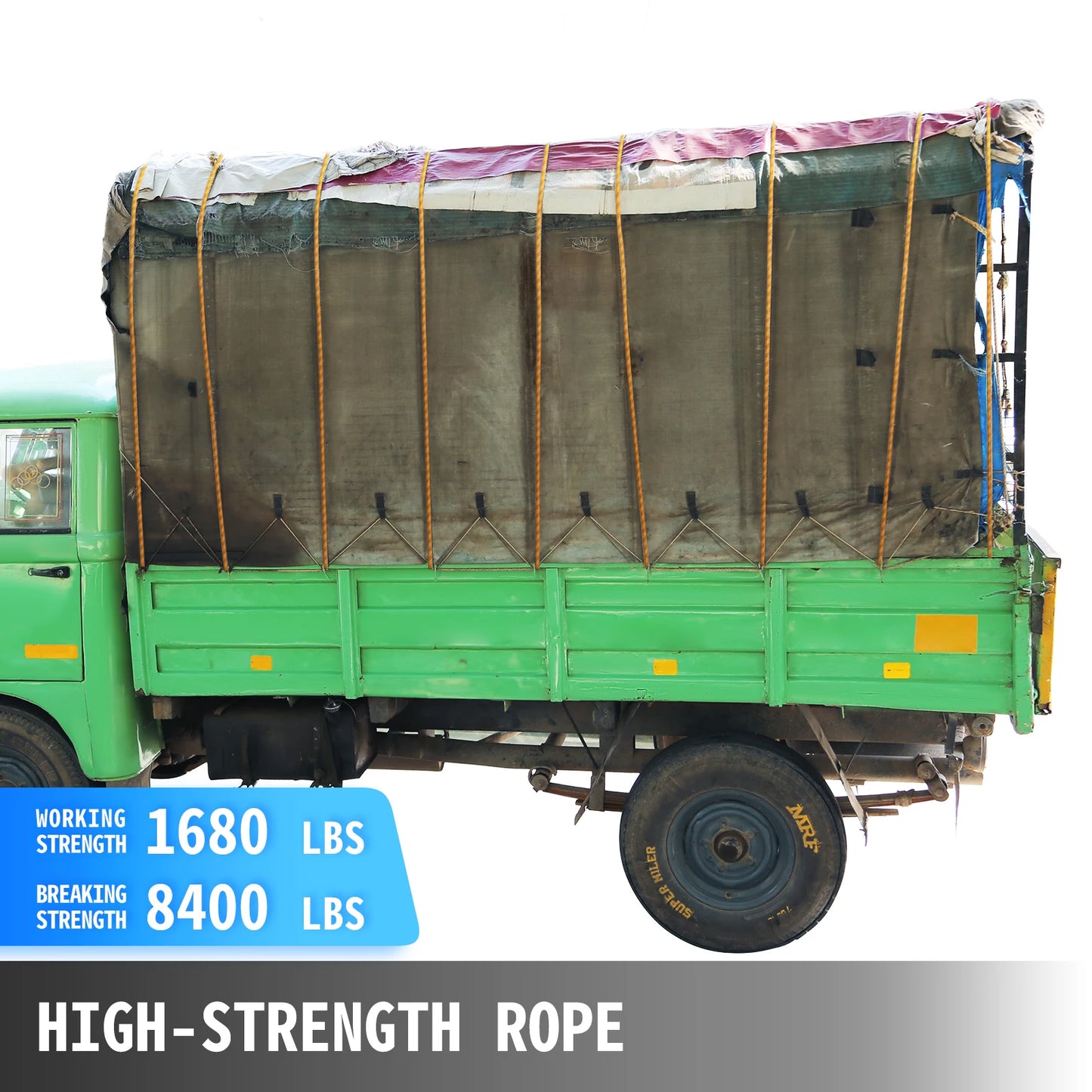 150/200 Feet Double Braid Polyester Rope 8600 lbs breaking strength