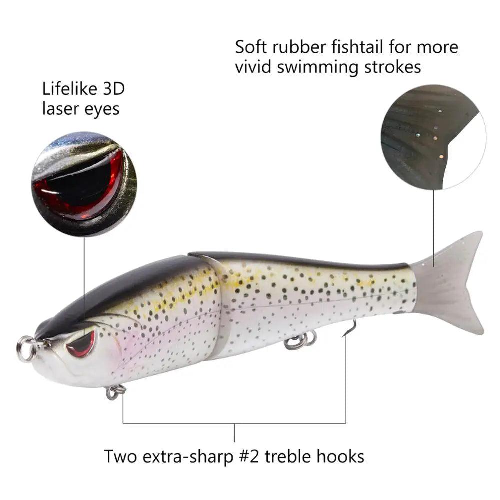 Swimbaits for Bass, Pike, Trout, Glide Baits Minnow Hard Fishing Lure 7in/2.2oz 4.5in/0.65oz