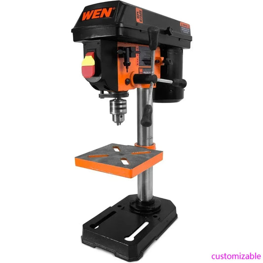 2.3-Amp 8-Inch 5-Speed Cast Iron Benchtop Drill Press, Black/Orange