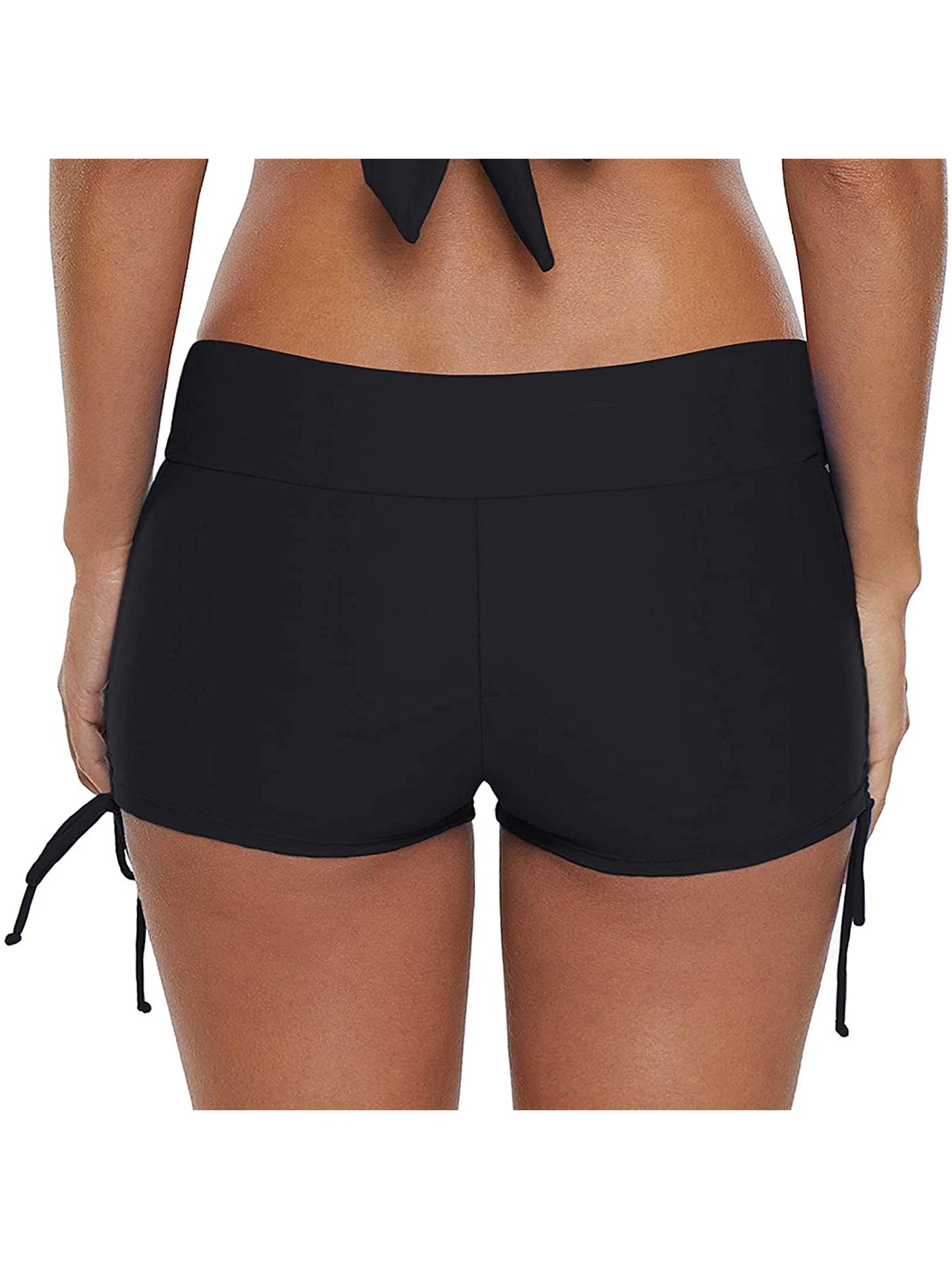 Women s Swim Shorts, High Waist Sides Drawstring Stretch Tankini Bottoms with UV Protection