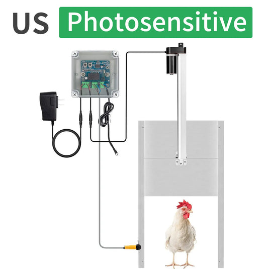 Automatic Door 66W Multipurpose Chicken Door White Door Opener for Farmers Wear-resistant Chicken Door