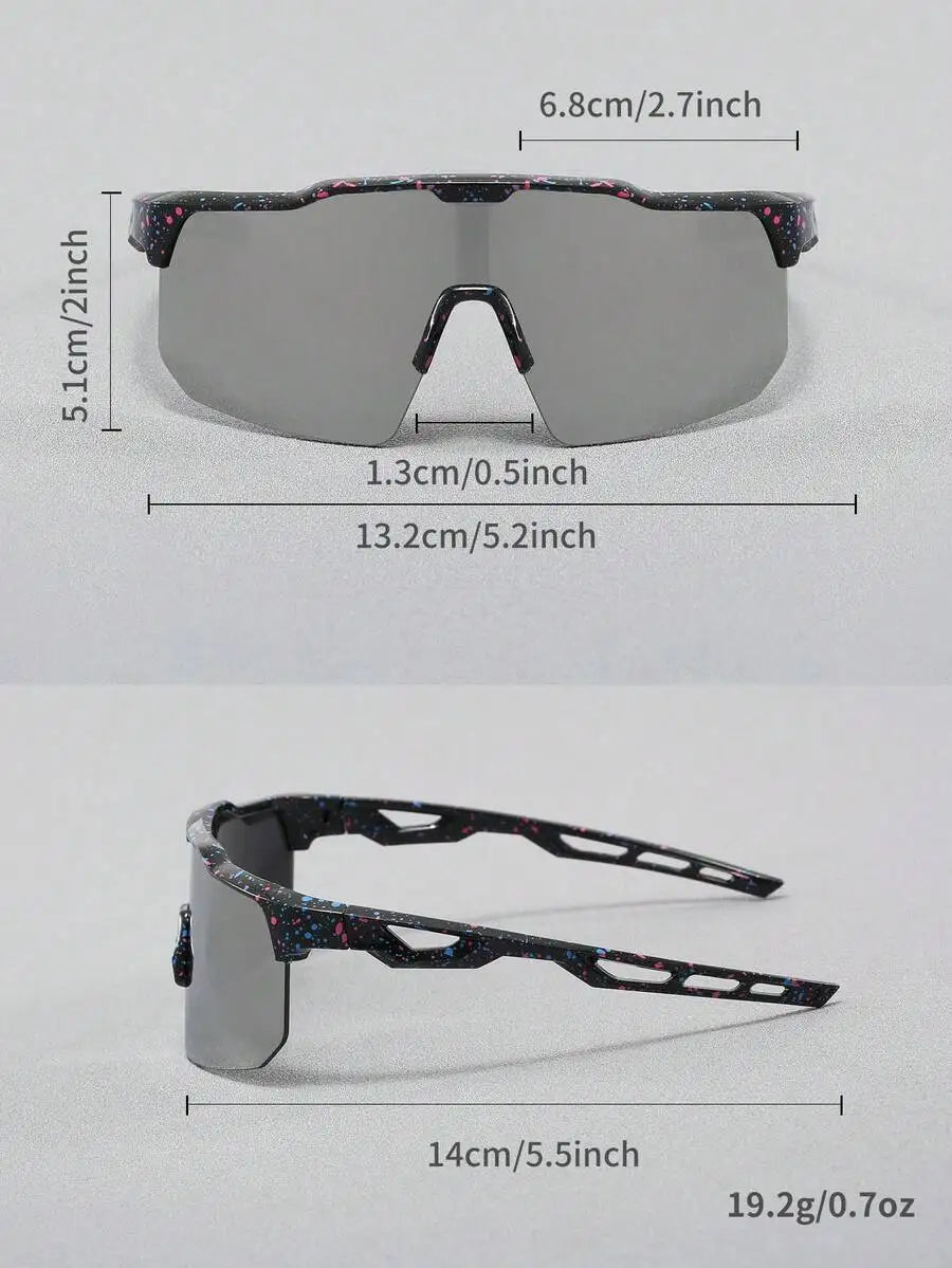 3-Pack Sport Shield Sunglasses for Kids - Splatter Print Frame, UV400 Protection