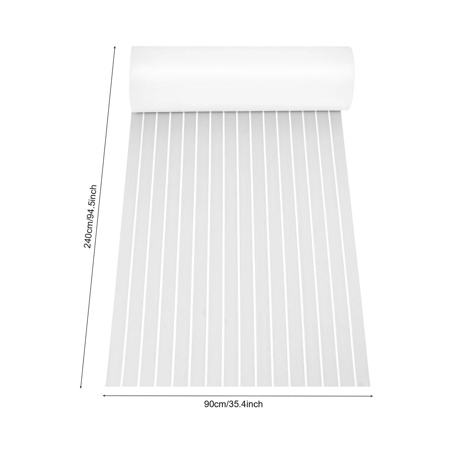 94.5" x 35"  EVA RV Non-Slip Mat For Boat Floor, Light Gray, White